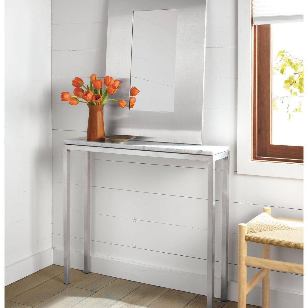 Grey Console Table with Quartz Top P248477