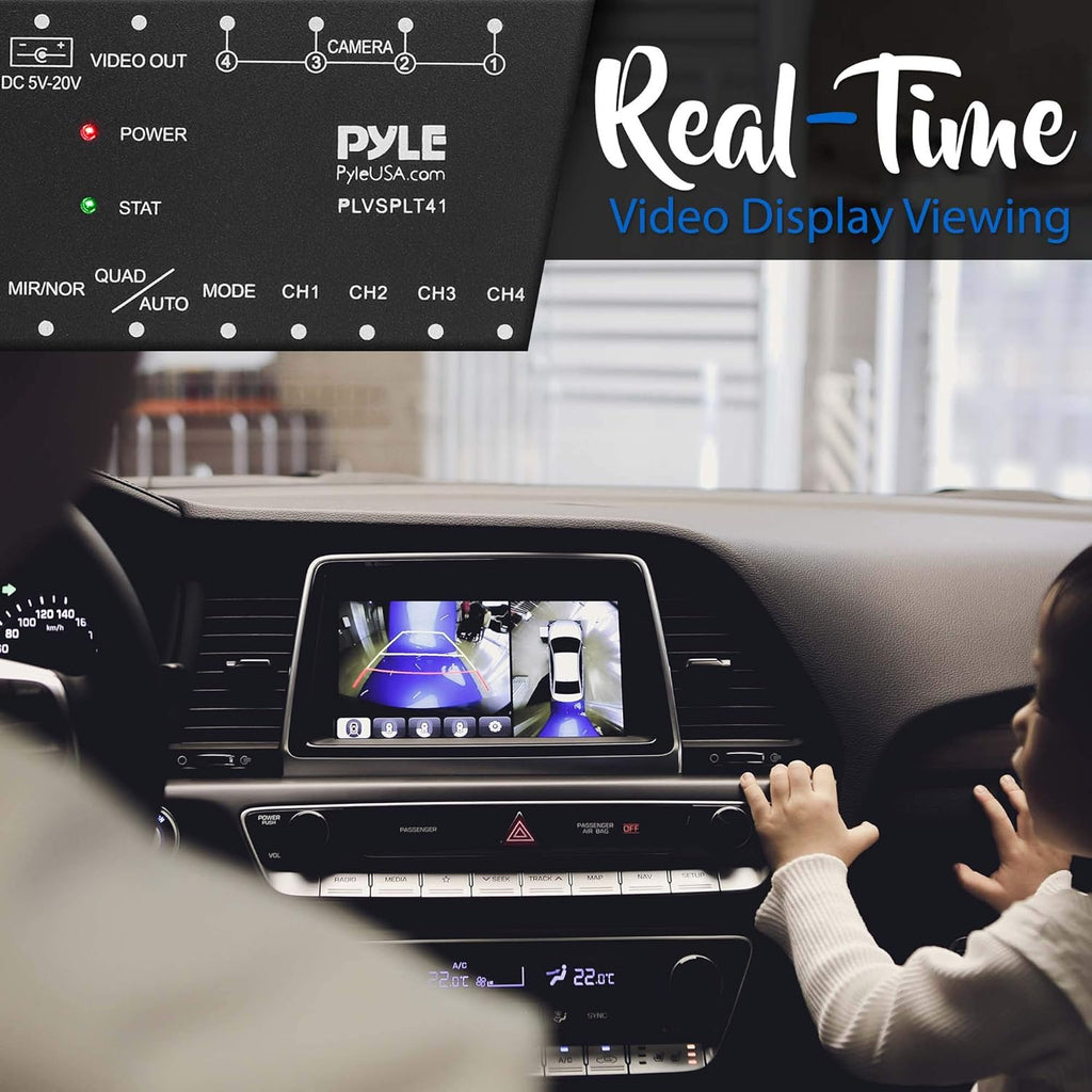 4-Channel Car Video Splitter Controller with Quad Selectable for Backup Camera Video Monitor Systems H9157