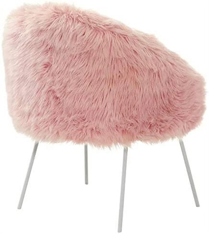 Rose Faux Fur Accent Chair L219