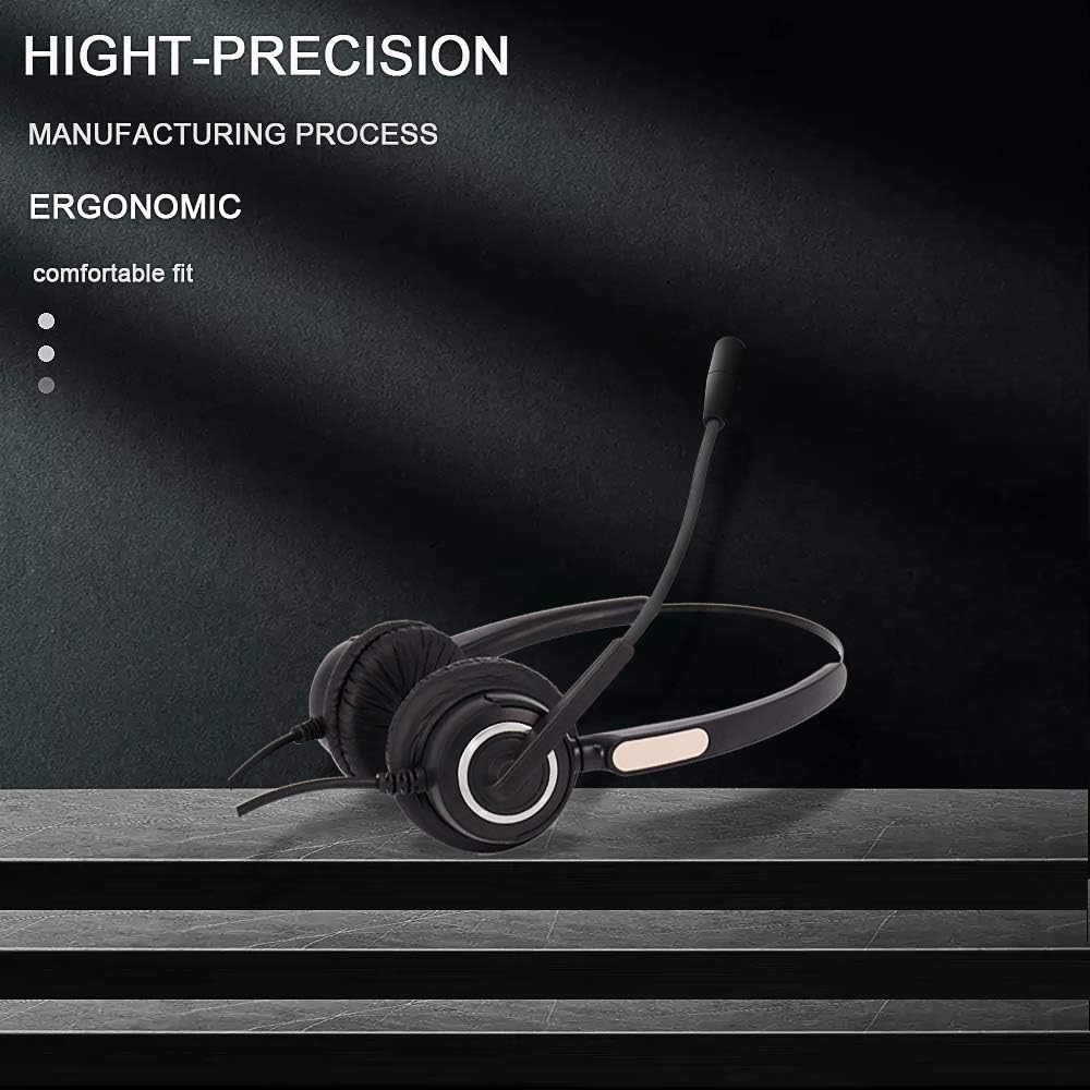 USB Computer Headset with Boom Microphone (Black) P484
