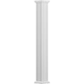 6x22 x 9& Endura-Aluminum Column, Square Shaft, Non-Tapered, Fluted, Textured White Finish w/ Capit G9750