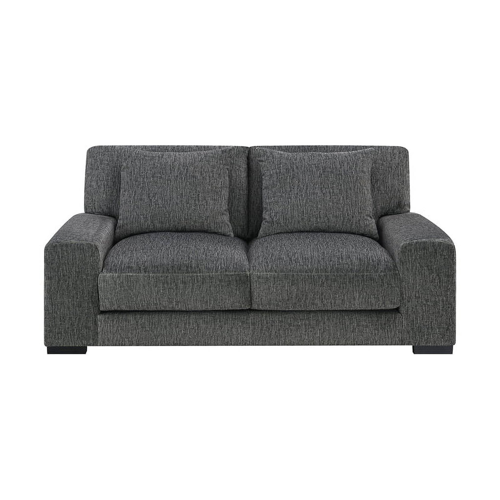 Gray Soft Microfiber Loveseat P21399