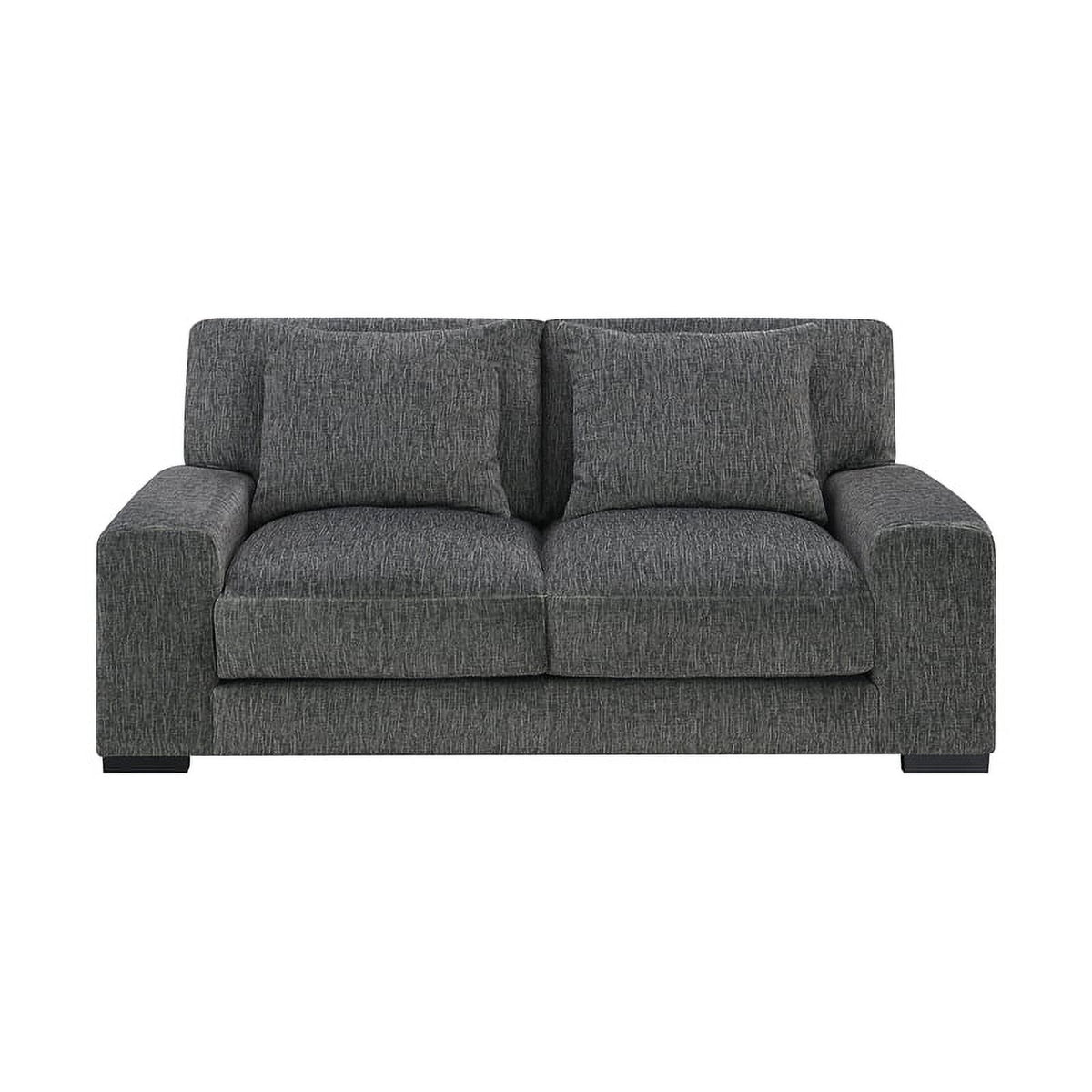 Gray Soft Microfiber Loveseat P21399