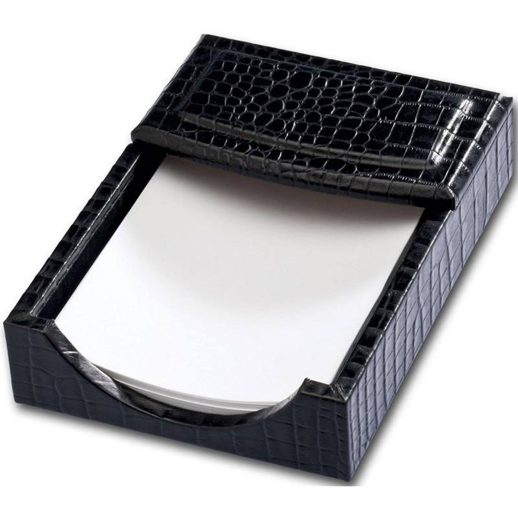 Black Crocodile Embossed Leather Memo Holder V83771