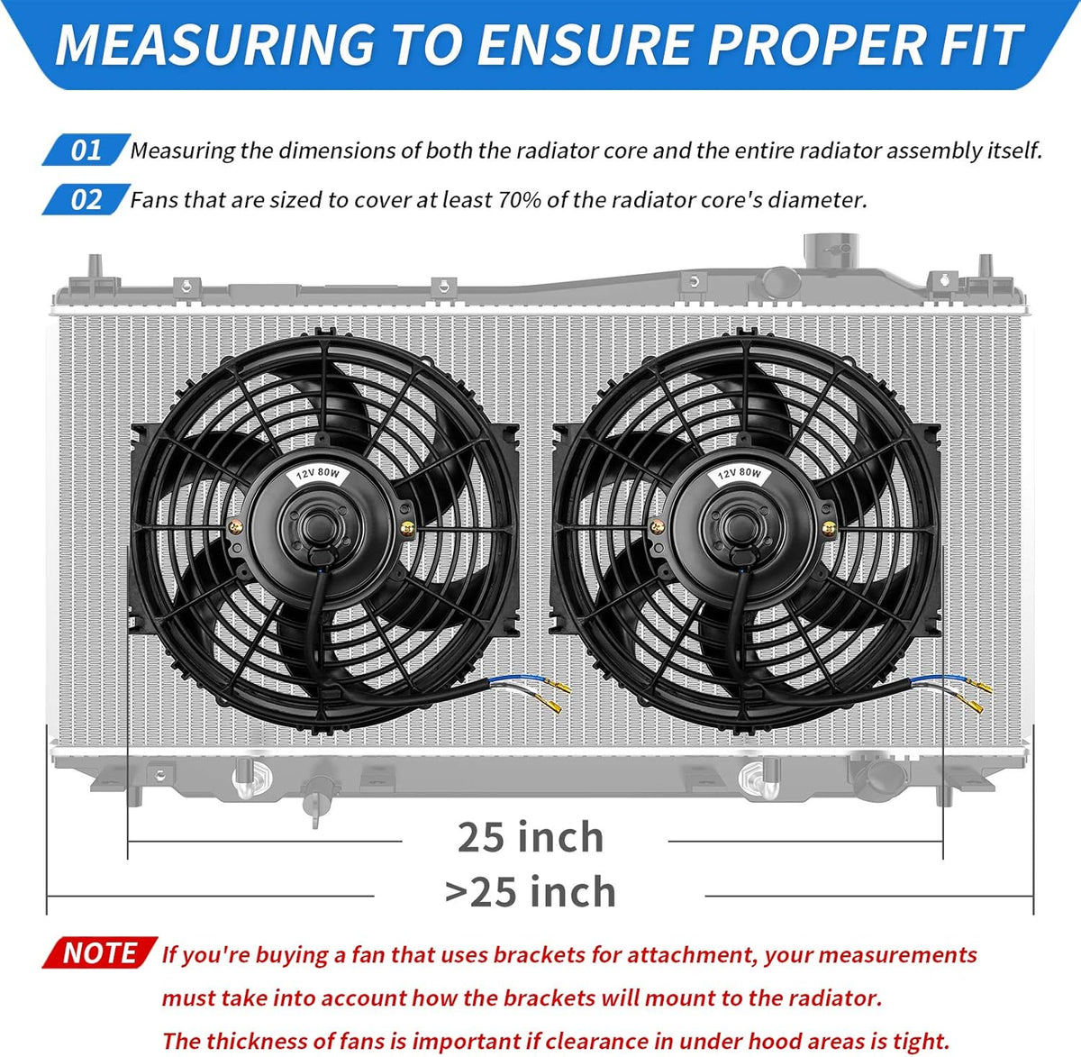 Reversible 10 Inch Electric Radiator Cooling Fan with Mounting Kit 1350 CFM 12 Volts Pack of 2 A993