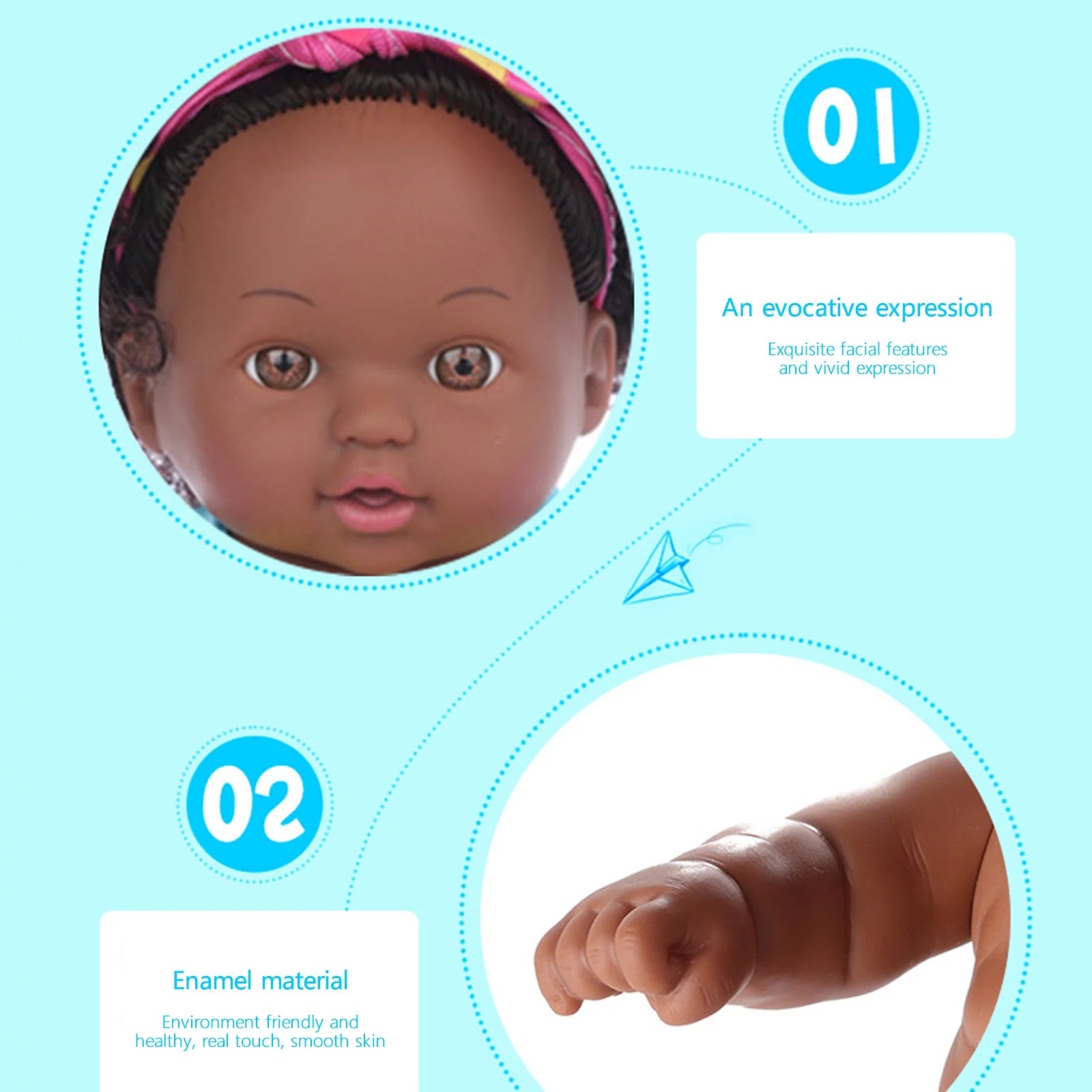 8 Inch Black Baby Dolls With Clothes S99821
