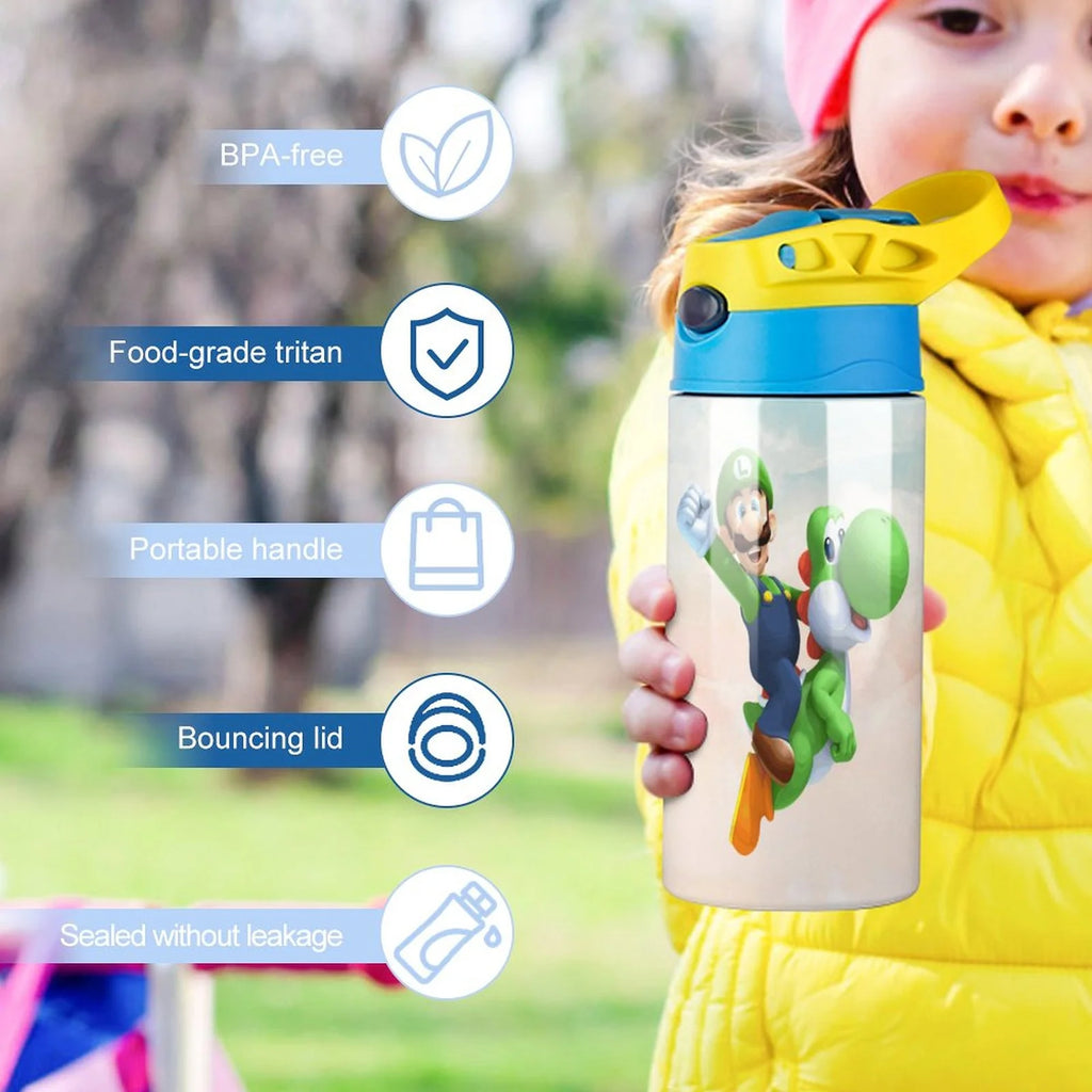 Insulated Water Bottle with Straw Stainless Steel Cup W847