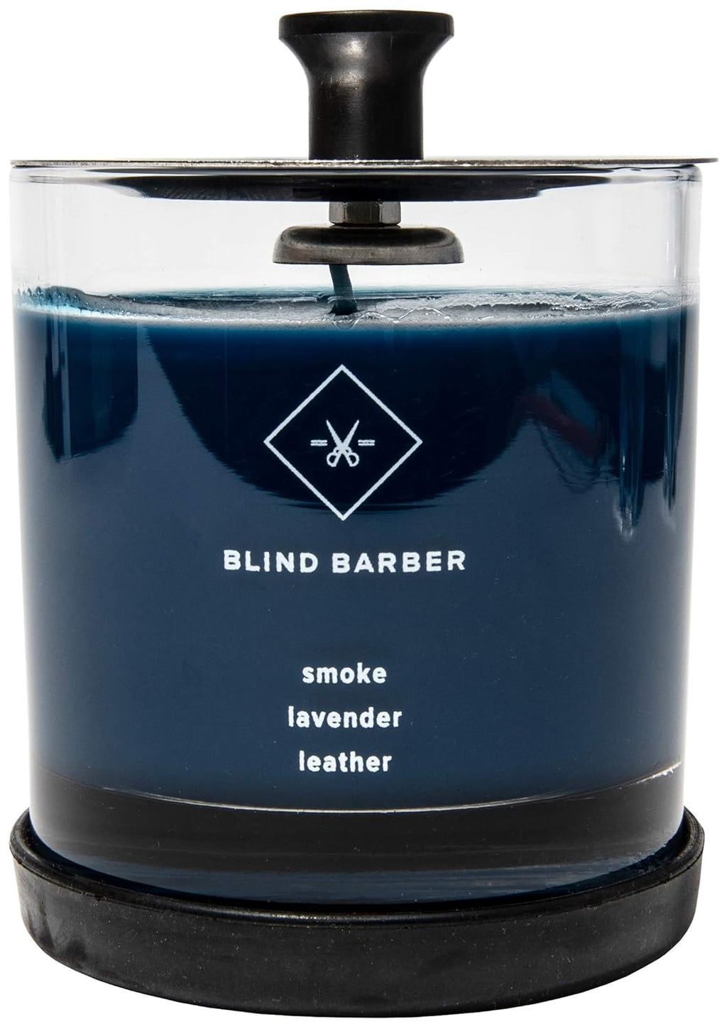 Scented Soy Wax Candle in Glass Jar with Leather, Smoke & Lavender K412802