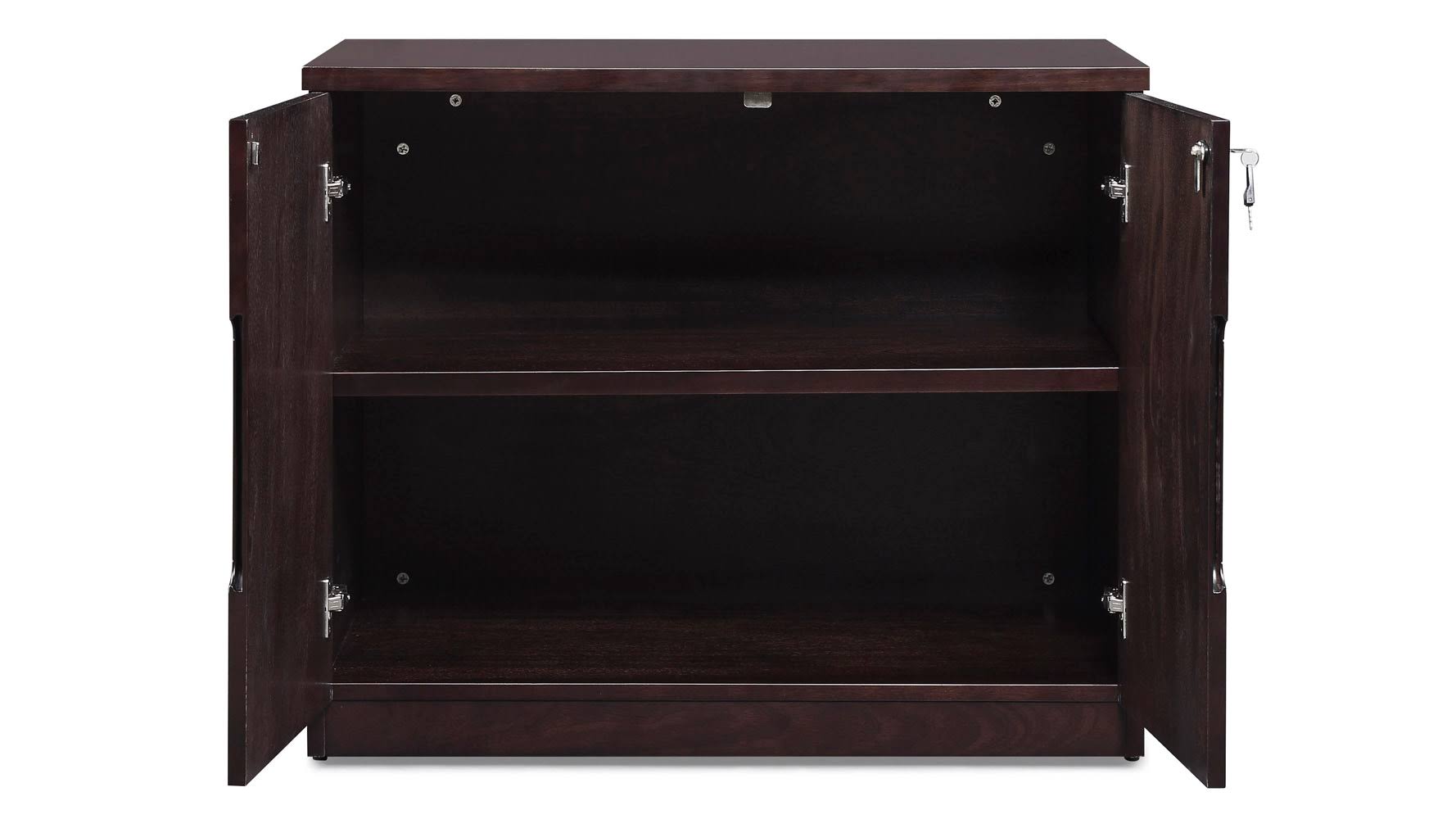 Dark Walnut 2 Door Storage Printer Cabinet T930