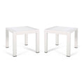 White Finish Matte White Aluminum Side Table (Set of 2) S643