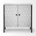 White Wood and Iron 2 Door Cabinet Y37966