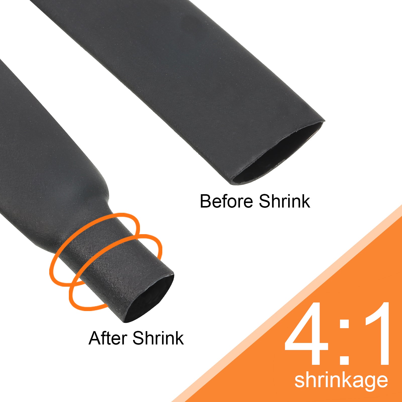 20mm Dia 33ft 4:1 Dual Wall Adhesive Lined Waterproof Heat Shrink Tubing Black F552