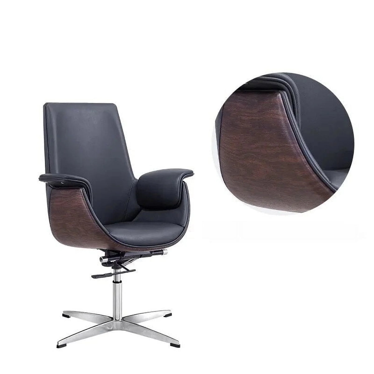 Leather Office Chair Swivel Lifting V786603