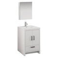 Glossy White Free Standing Bathroom Cabinet with Integrated Sink K8032