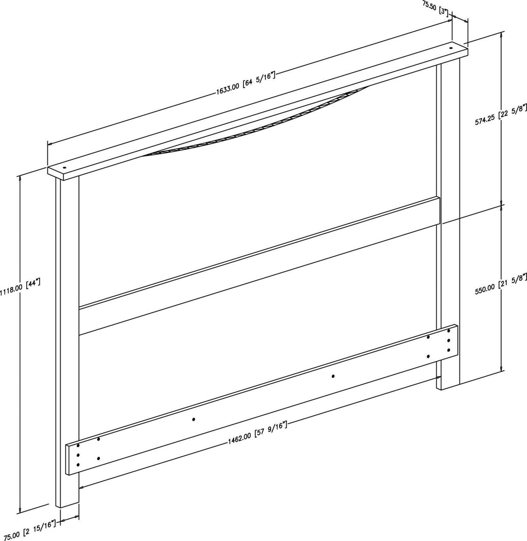 Pure Black Full/Queen Headboard Z935