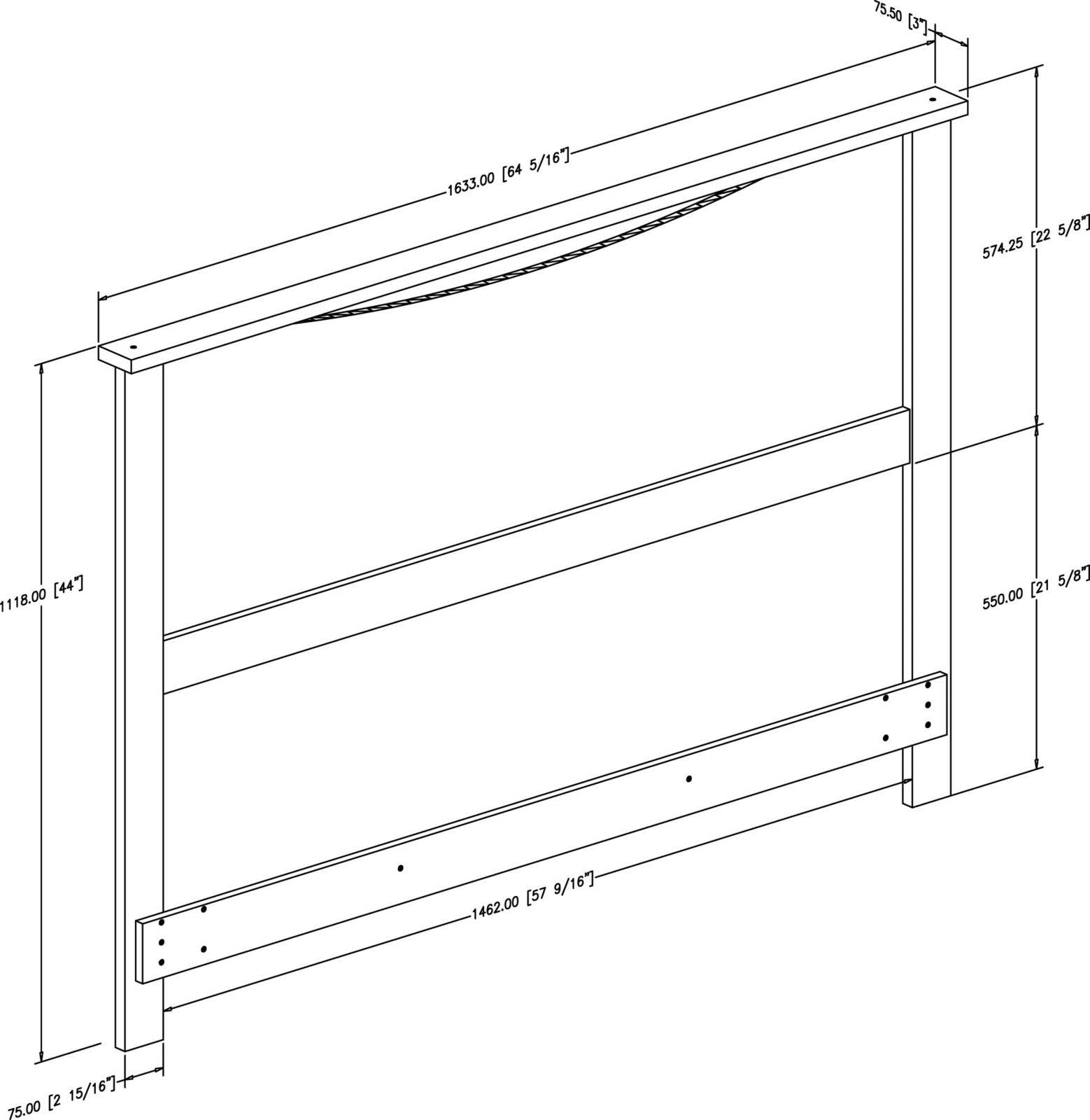Pure Black Full/Queen Headboard Z935