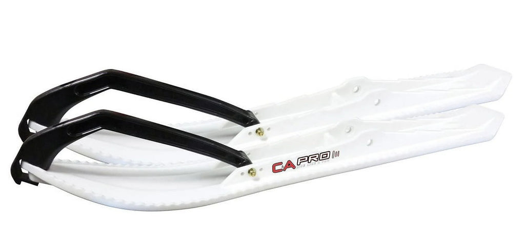 White Snowmobile Skis with 4.5" Shaper Bars Complete Kit T1706
