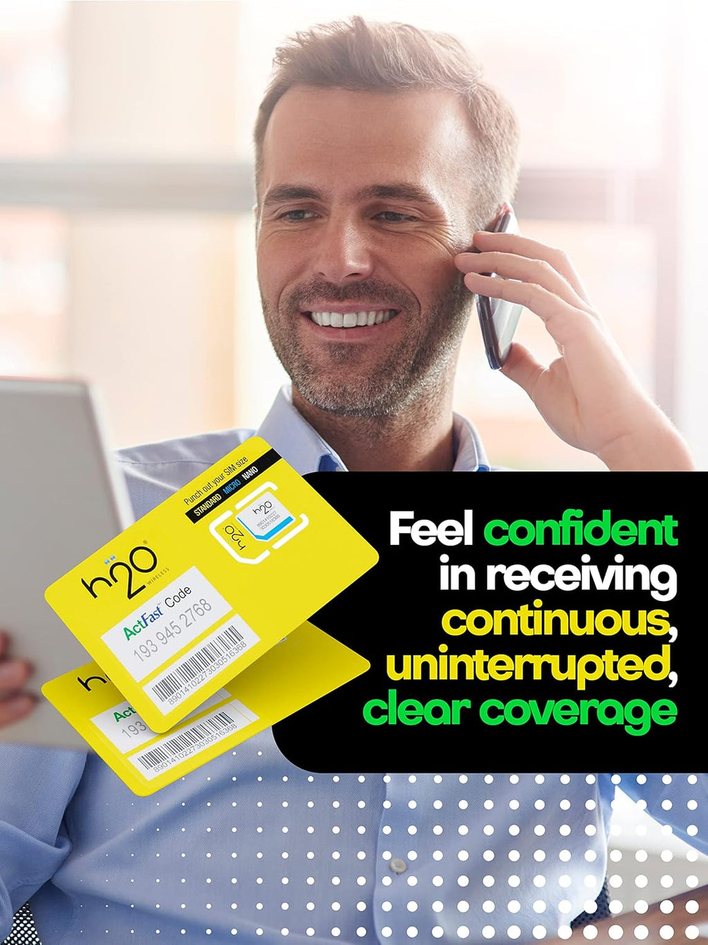 H2O Wireless SIM Card 90-Day Plan with 15GB High-Speed Data C4101