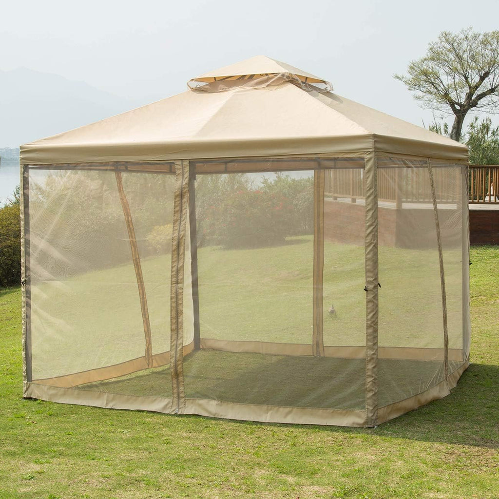 10' x10' Soft Top Outdoor Patio Gazebo Canopy S9411