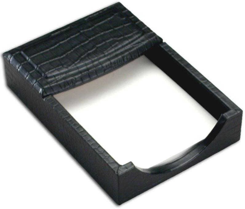Black Crocodile Embossed Leather Memo Holder V83771