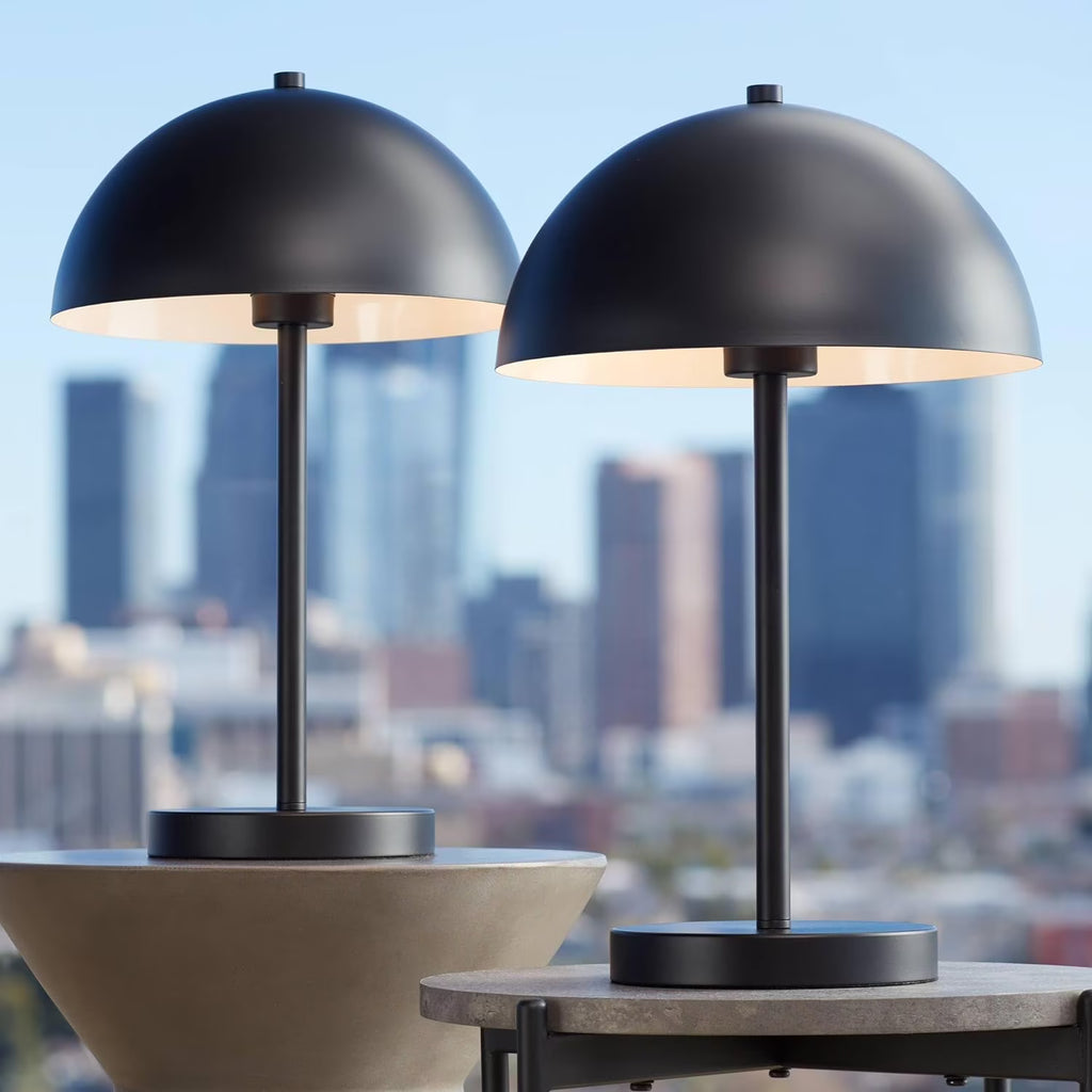Black Metal Dome Shade Table Lamps Set of 2 T228859
