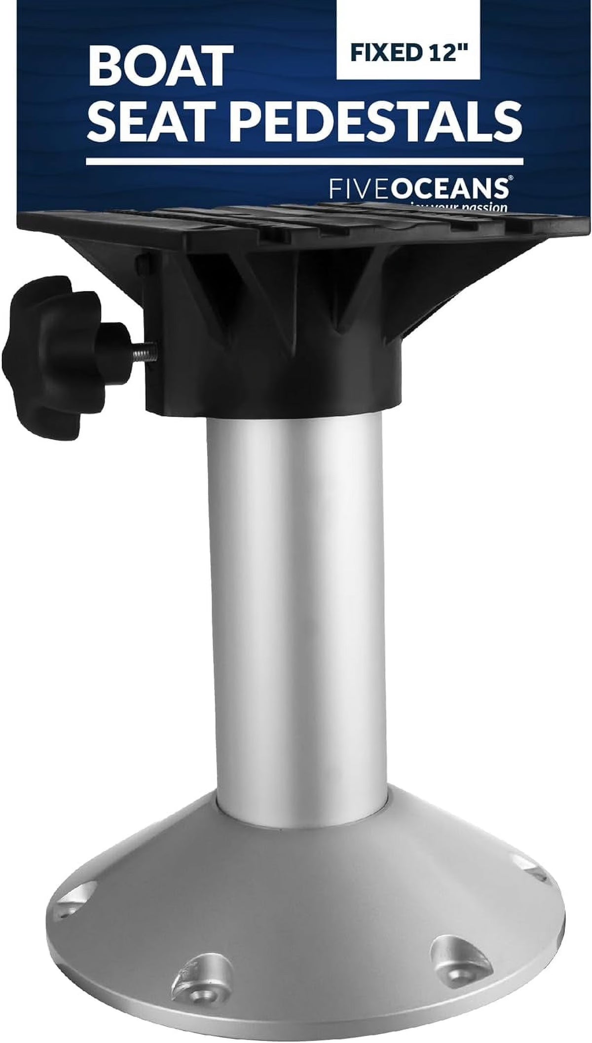 Fixed Height 12 Inches 360 Degree Marine-Grade Aluminum Boat Seat Pedestal K9594
