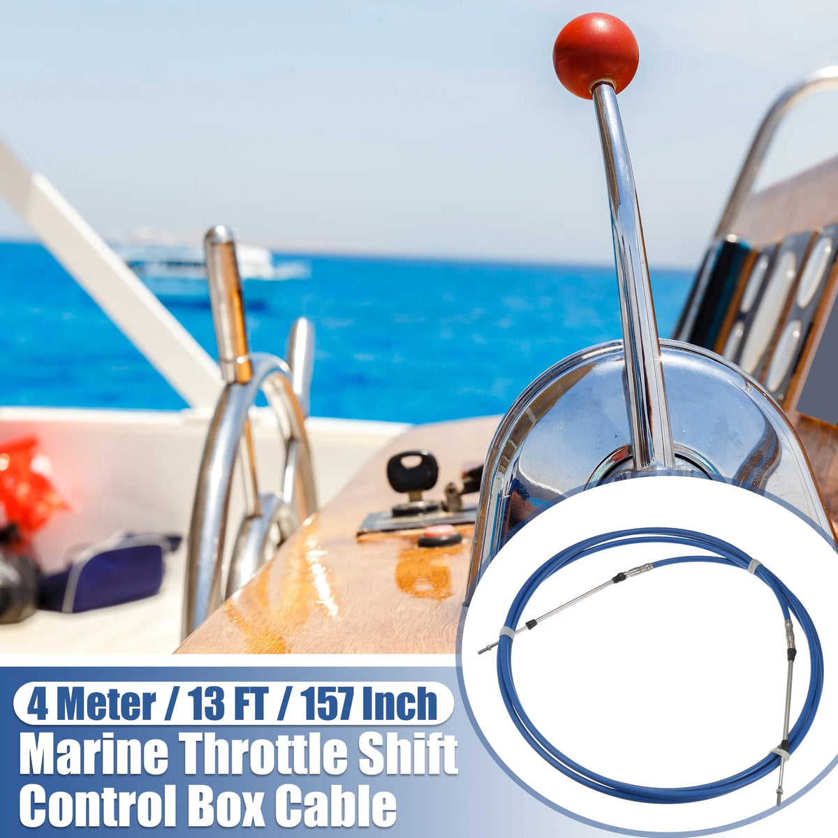 Blue 13ft Marine Throttle Control Cable for Yamaha Outboard Engine J33709
