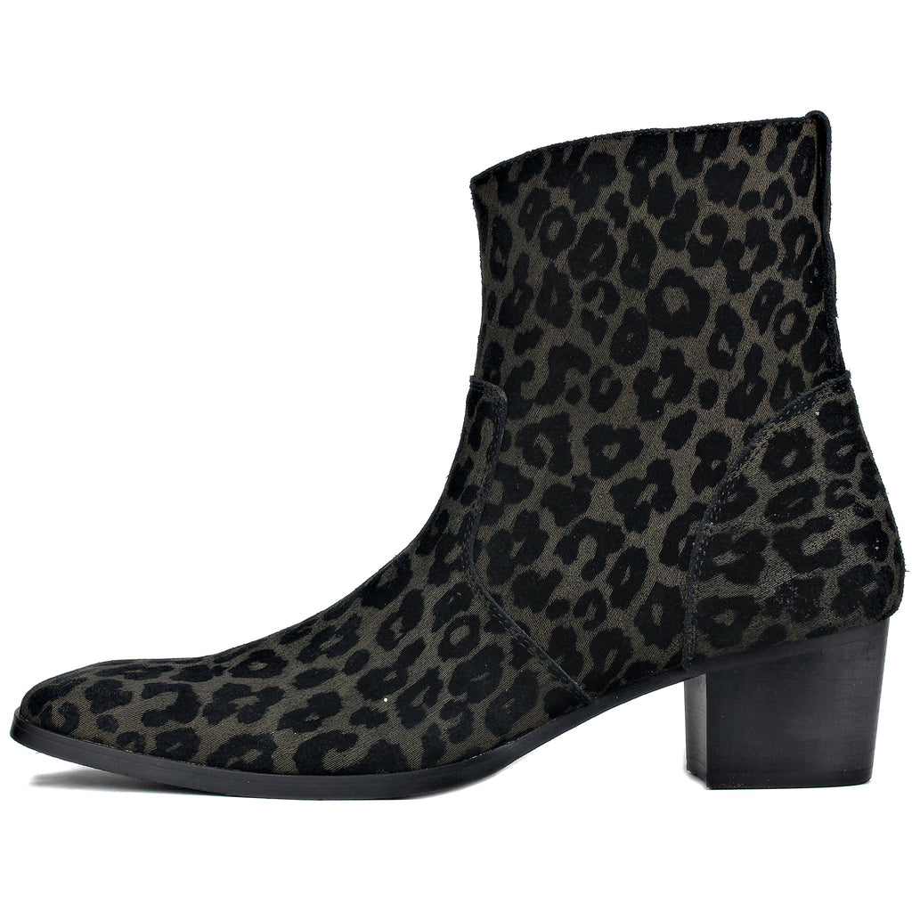 Chelsea Pony Hair Leopard Boots for Men D9317