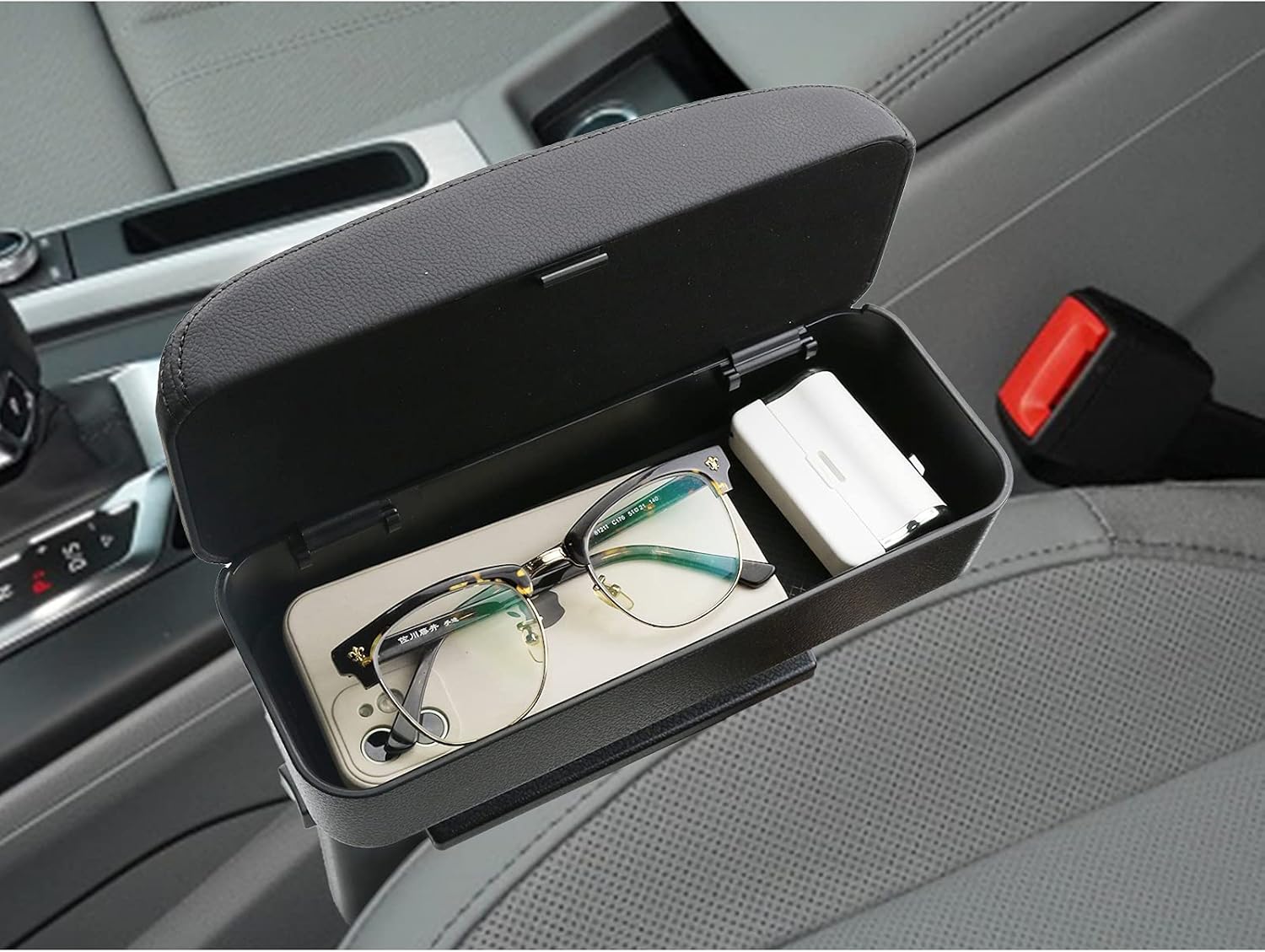 Beige Universal Car Center Console Armrest Cushion D79362