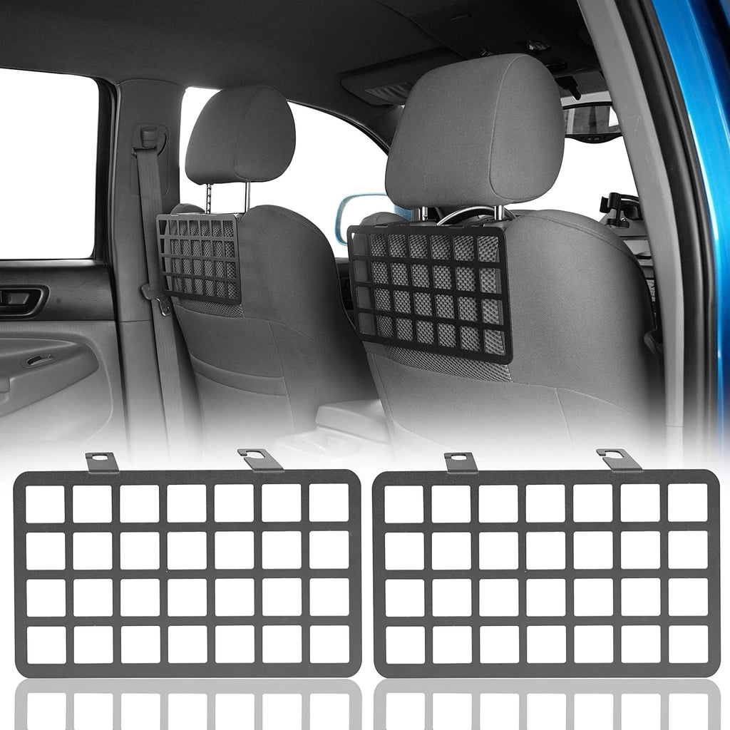 2PCS MOLLE Panel Seat Headrest Storage Metal Shelf for Toyota Tacoma 2005-2022 P617103