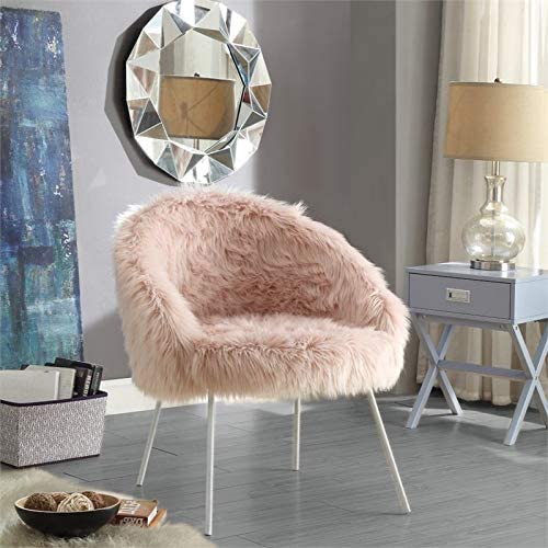 Rose Faux Fur Accent Chair L219