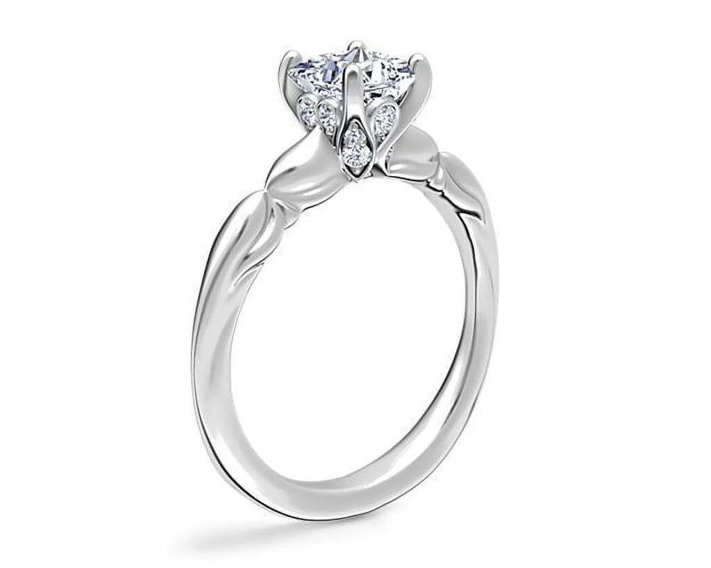 14K White Gold Solitaire Wedding Ring M994