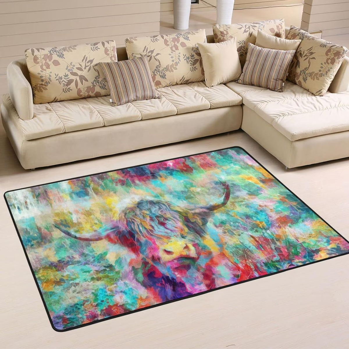 Colorful Non-Slip Cow Area Rug 36"×24" M6552