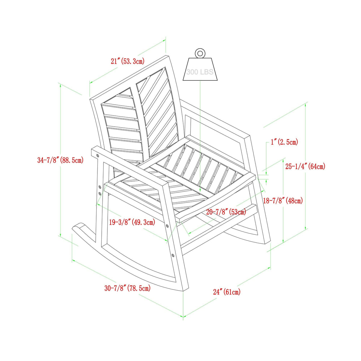 3-Piece Acacia Chevron Dining Set V27898