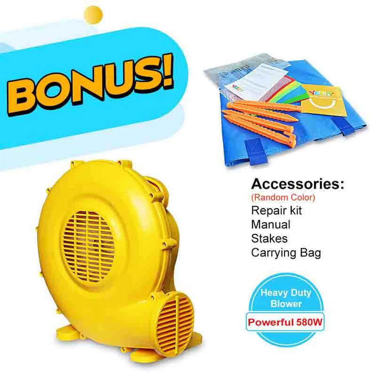Inflatable Bounce House with Slide and Air Blower W751851