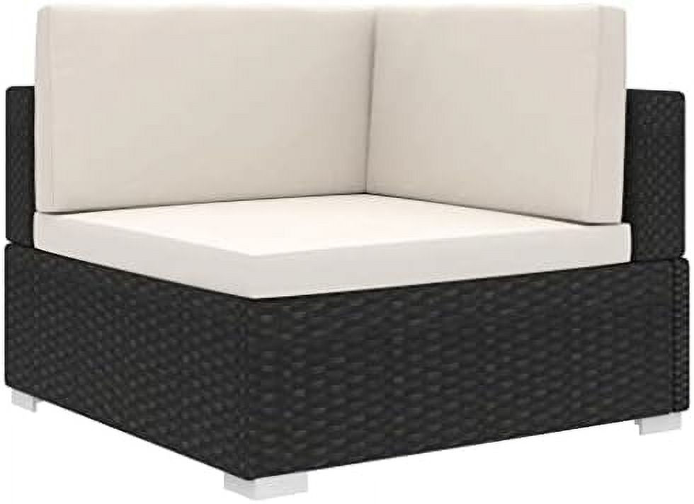 Gray Poly Rattan Sectional Corner Chair with Cushions J770705