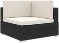 Gray Poly Rattan Sectional Corner Chair with Cushions J770705