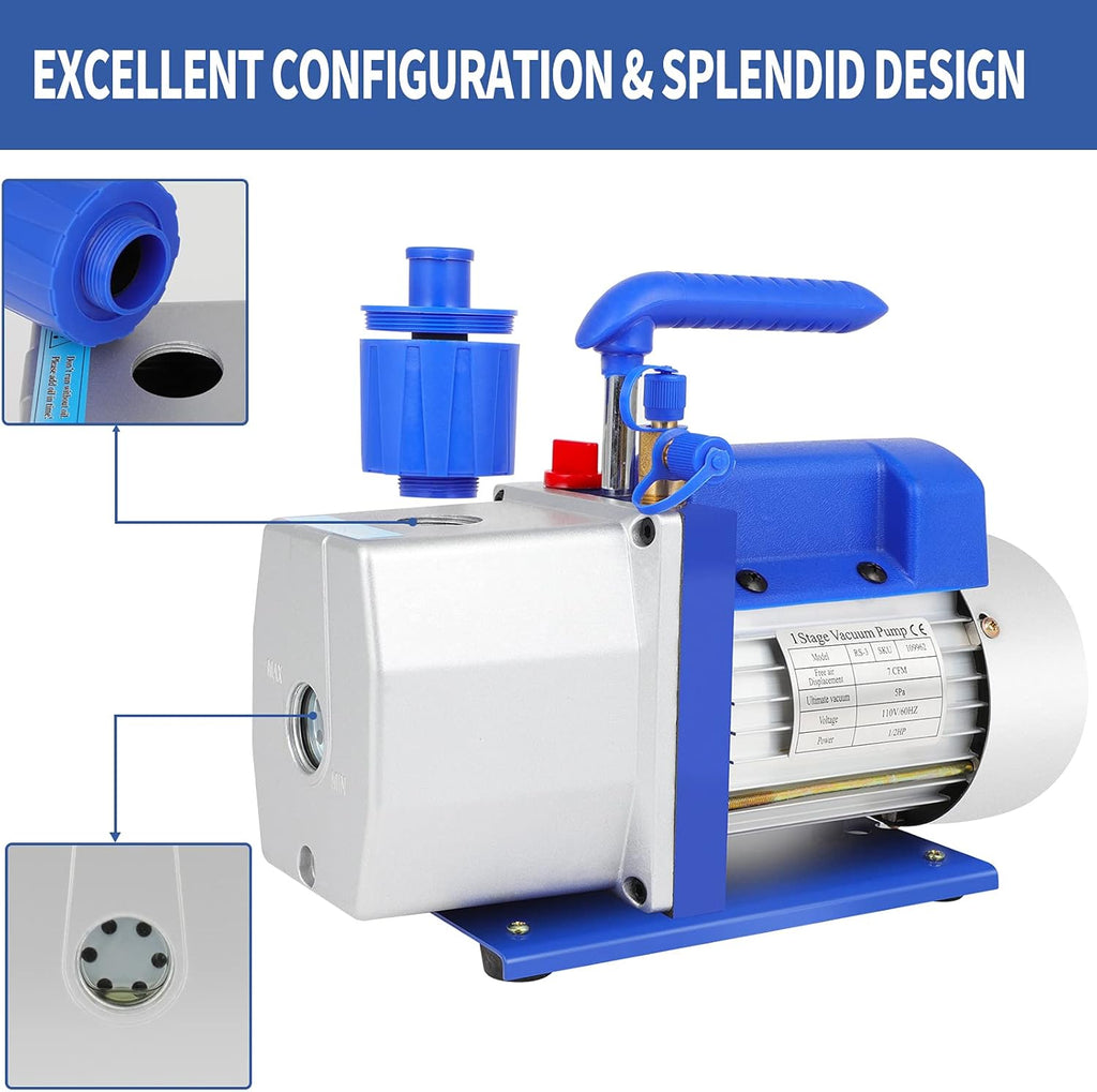 7 CFM Rotary Vane Vacuum Pump D690000