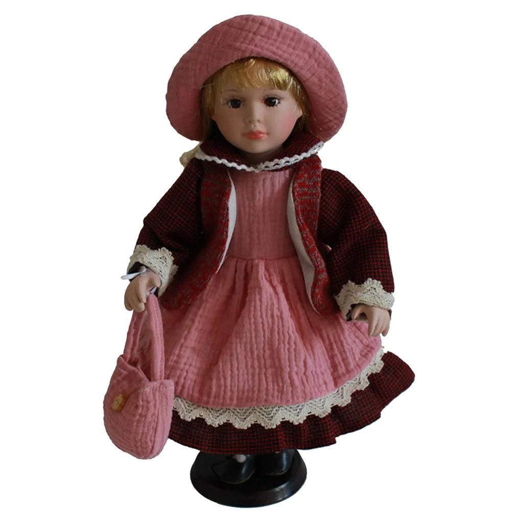 40cm Porcelain Doll with Display Stand R297