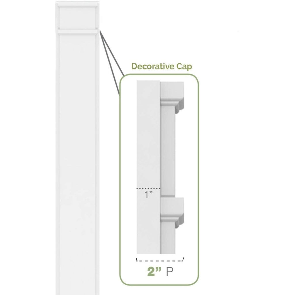 Flat Panel PVC Pilaster with Capital and Base (Pair) G285833
