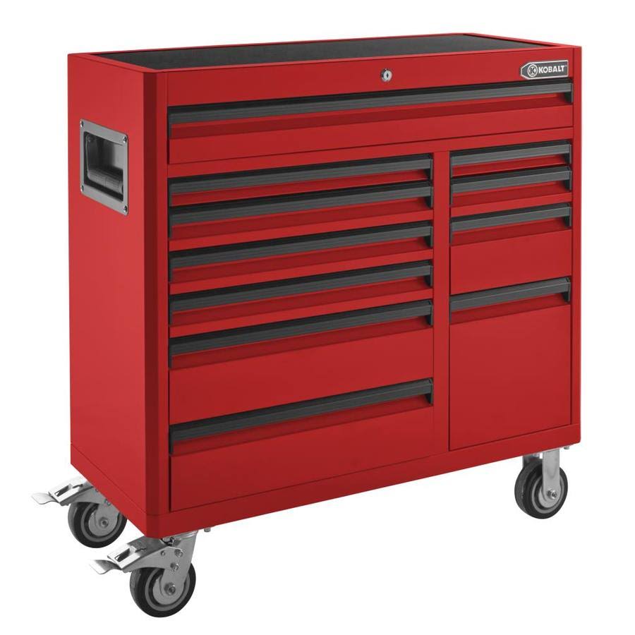 Red 11-Drawer Steel Rolling Tool Cabinet P93469