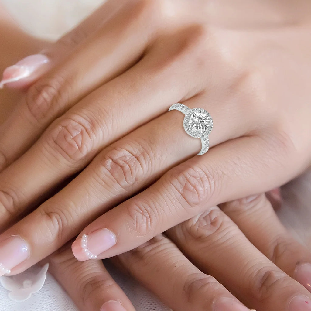 14K White Gold Lab Grown Diamond Engagement Ring E453149