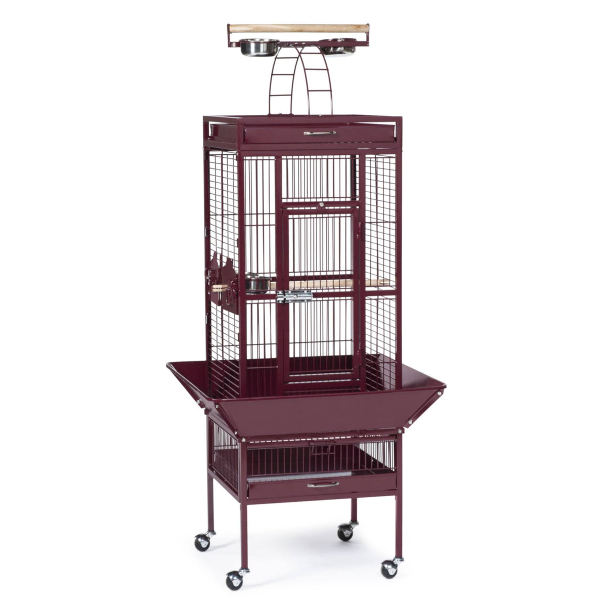 18x22 x 18x22 x 57x22 Garnet Red Wrought Iron Cage W2006