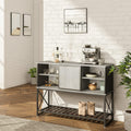 Industrial Bar Cabinet with Adjustable Shelf and Sliding Metal Door A227466