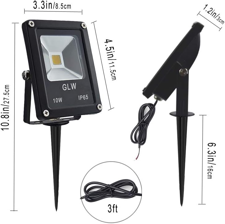3000K Warm White 10W Outdoor Spotlights [8 Pack] U588