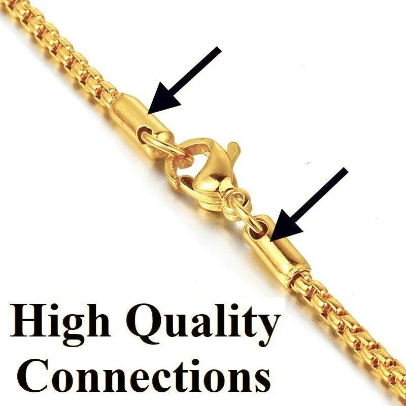 18k Gold Filled Over Silver Mens Pendant Necklace U2491