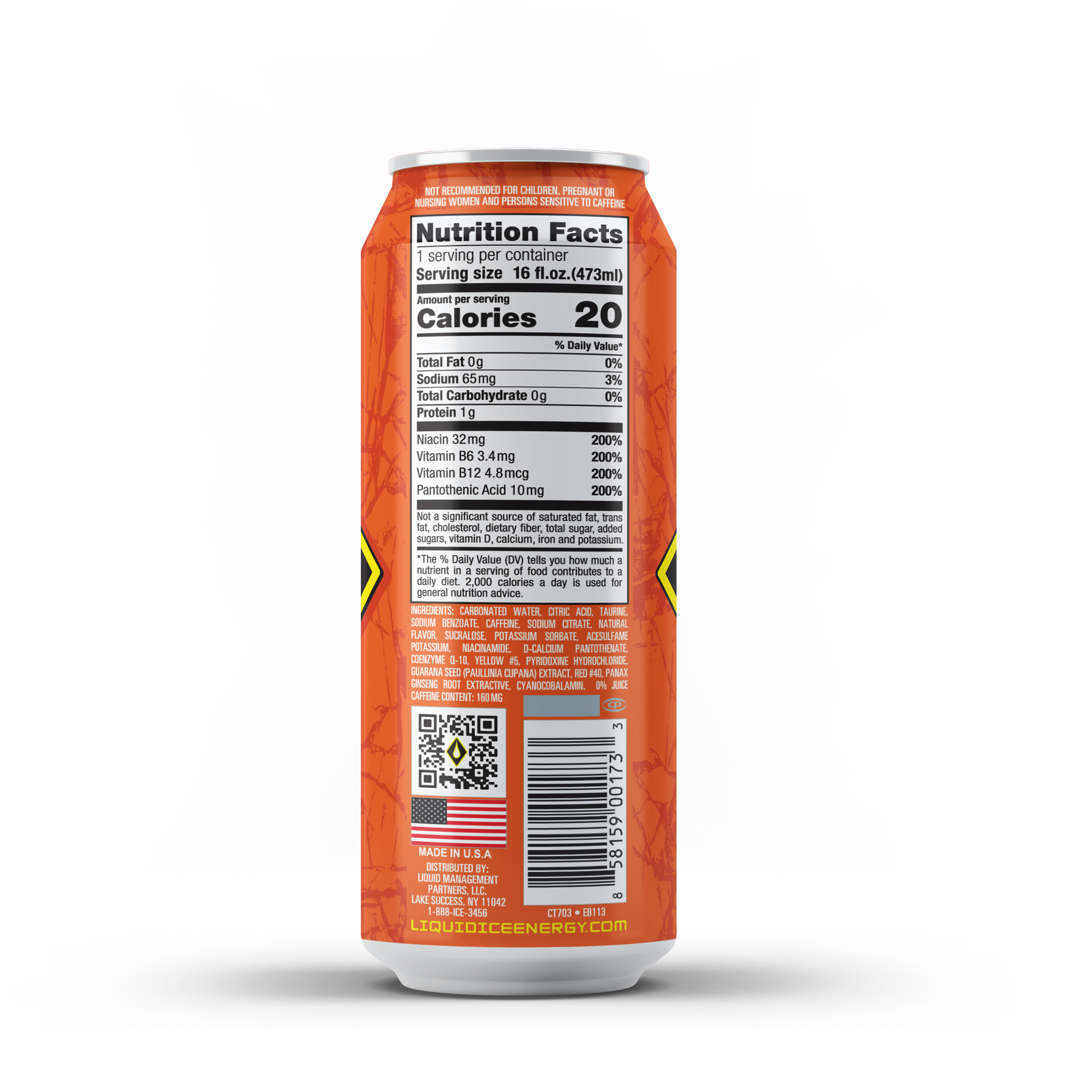Citrus Pop Energy Drink, 16 Oz Cans (12 Pack) Y4442