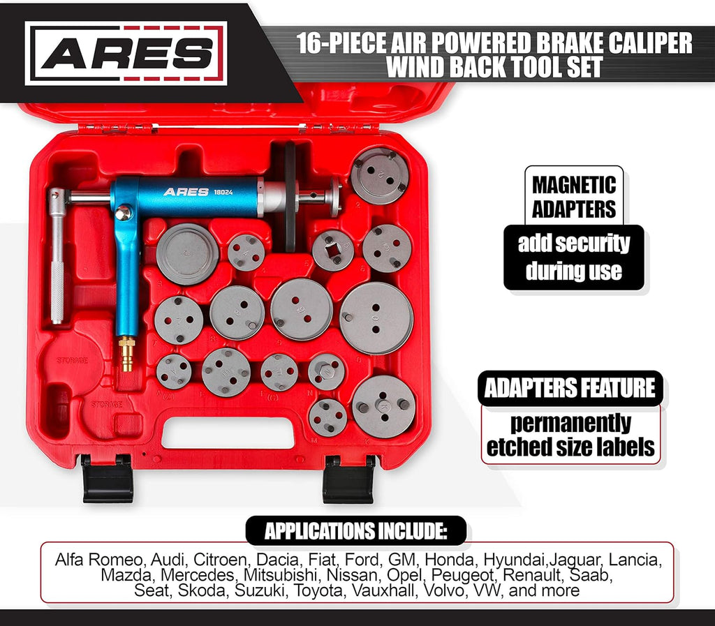 16-Piece Brake Caliper Wind Back Tool Set with Storage Case A466