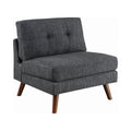 Dark Gray Fabric Armless Chair with Splayed Legs D338285
