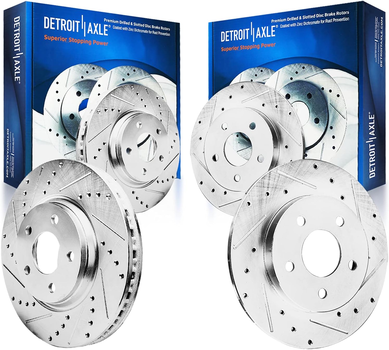 282mm 4pc Front Rear Drilled & Slotted Brake Rotors A340